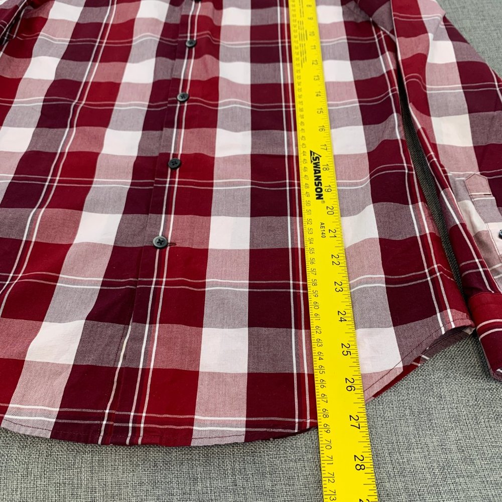 Men's Express Plaid Extra Slim Button Down Shirt Long Sleeve Small 100% Cotton - Picture 6 of 11
